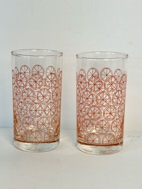 Set of 2 Ocean Thailand Orange Juice Slices Drinking Glasses
